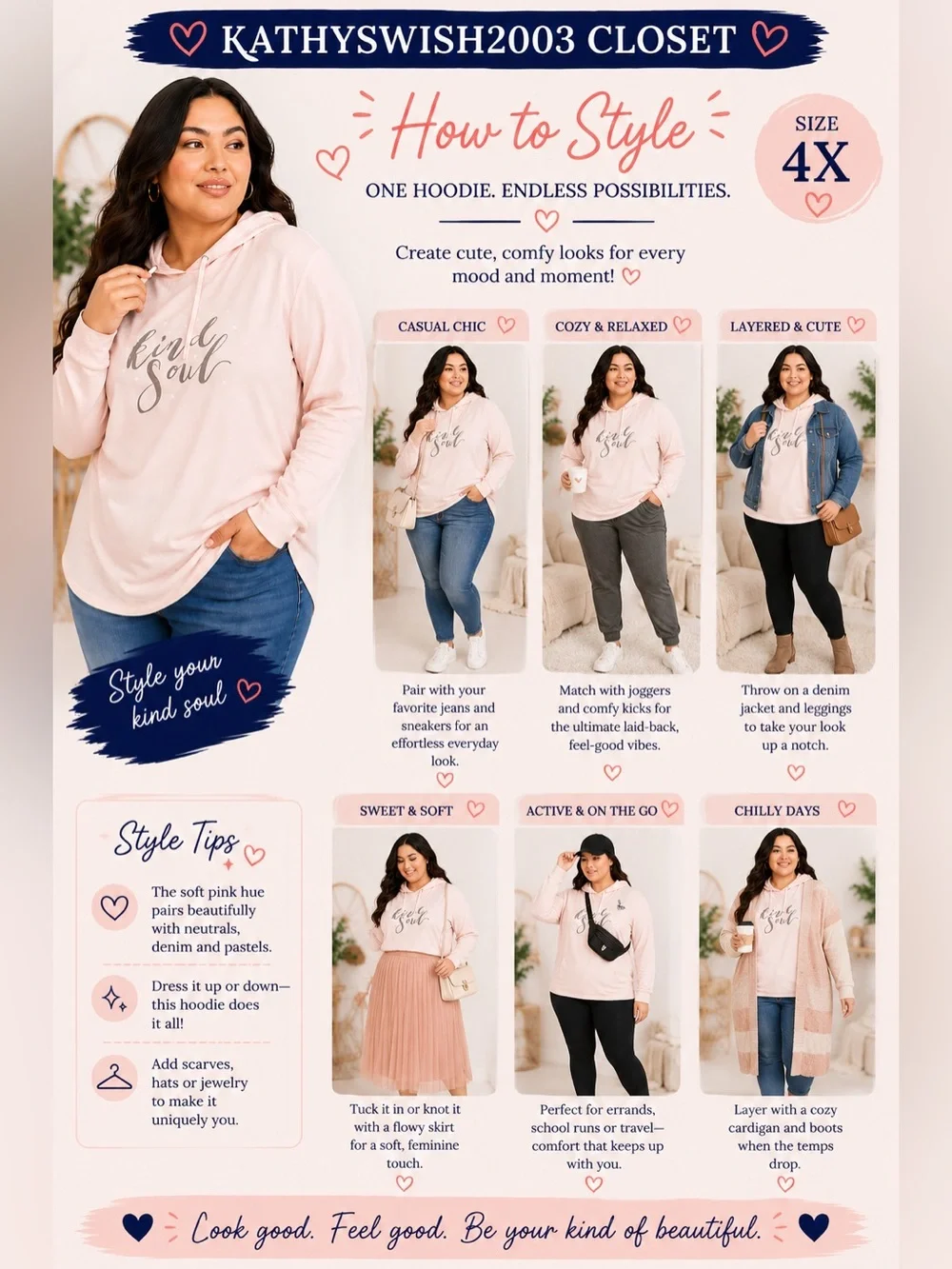 TORRID KIND SOUL LIGHT PINK HACCI HOODIE